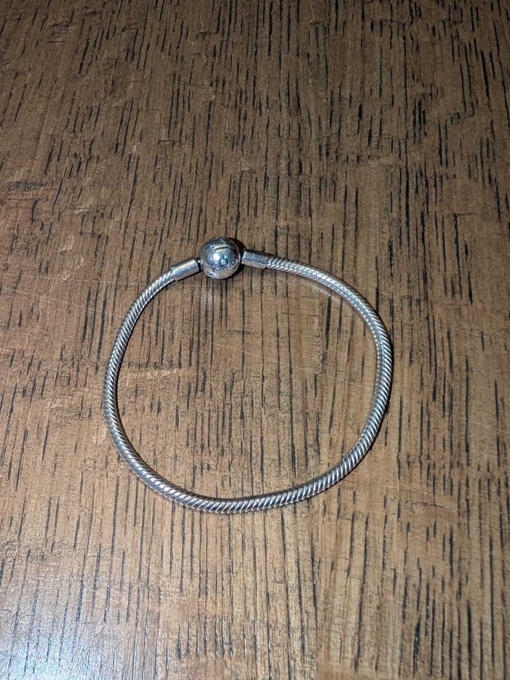 Pandora Silver Snake Chain Bracelet with Decorative Clasp